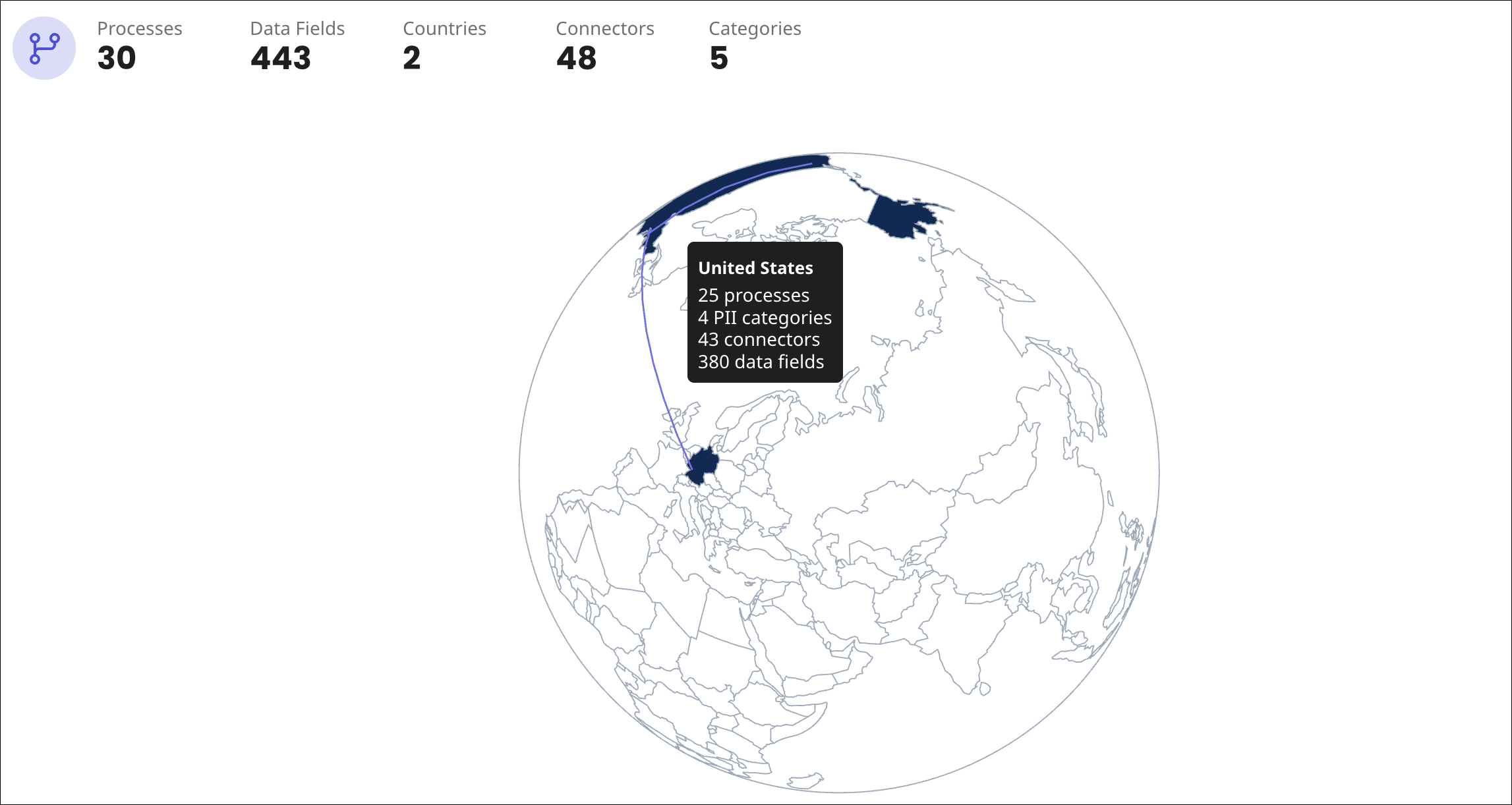 cursor hovering over a country to show country metadata