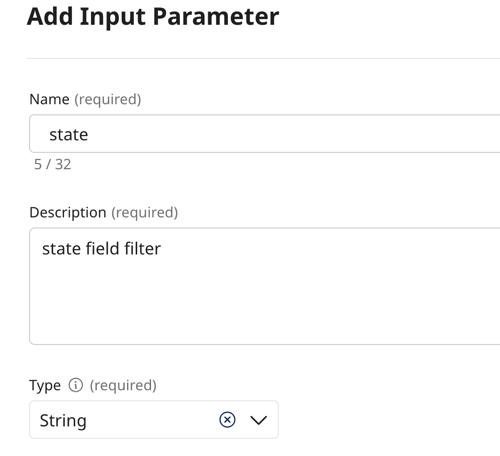 example of a state field filter with string type