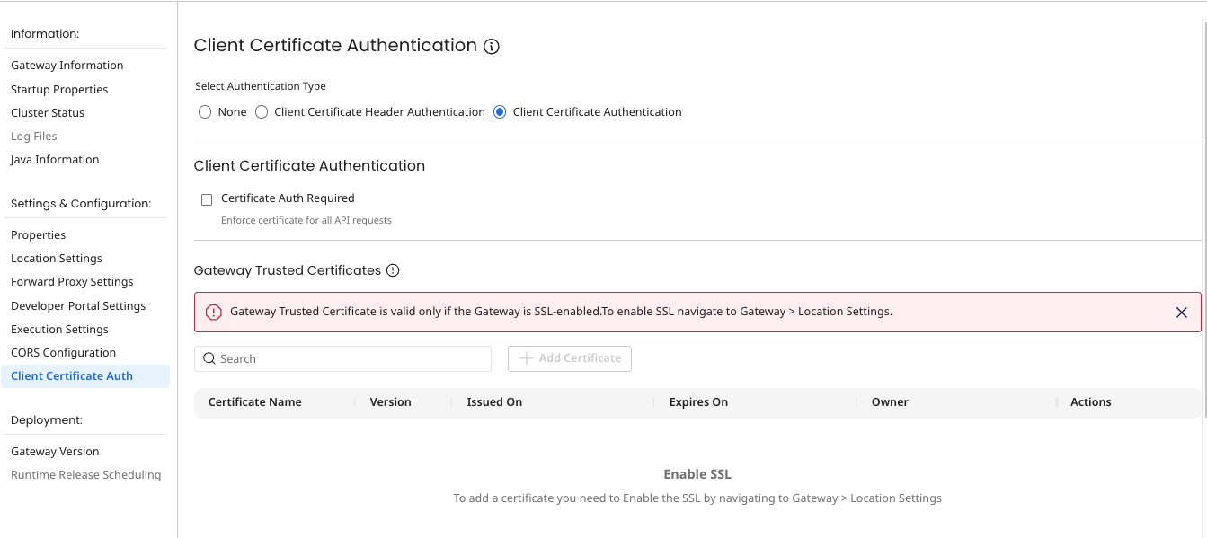 Configure Client Certificate Authentication