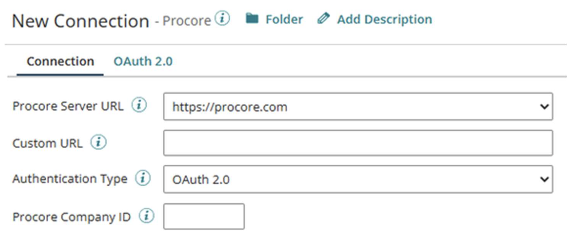 Procore new connection