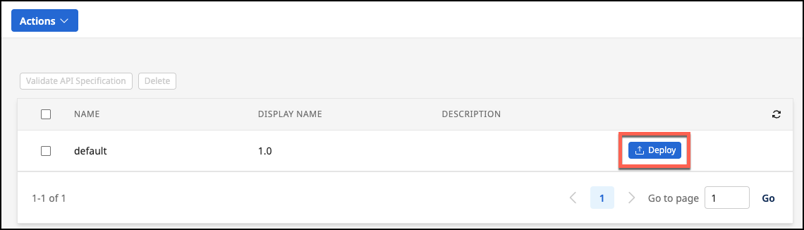 Administration Portal - APIs - Versions - Deploy