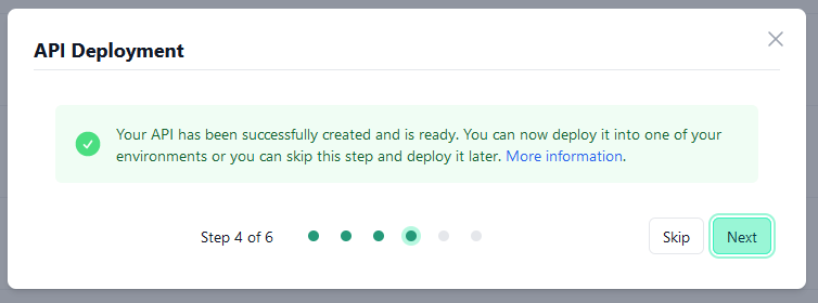 Administration Portal - Create API - API Deployment