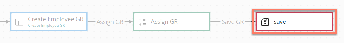 The database save step