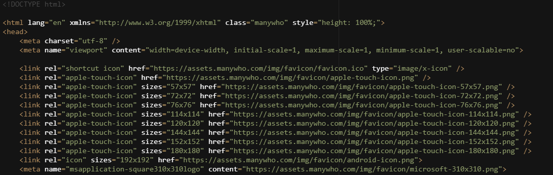 Favicon links in the default player