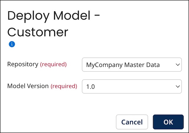 Deploy a Model dialog