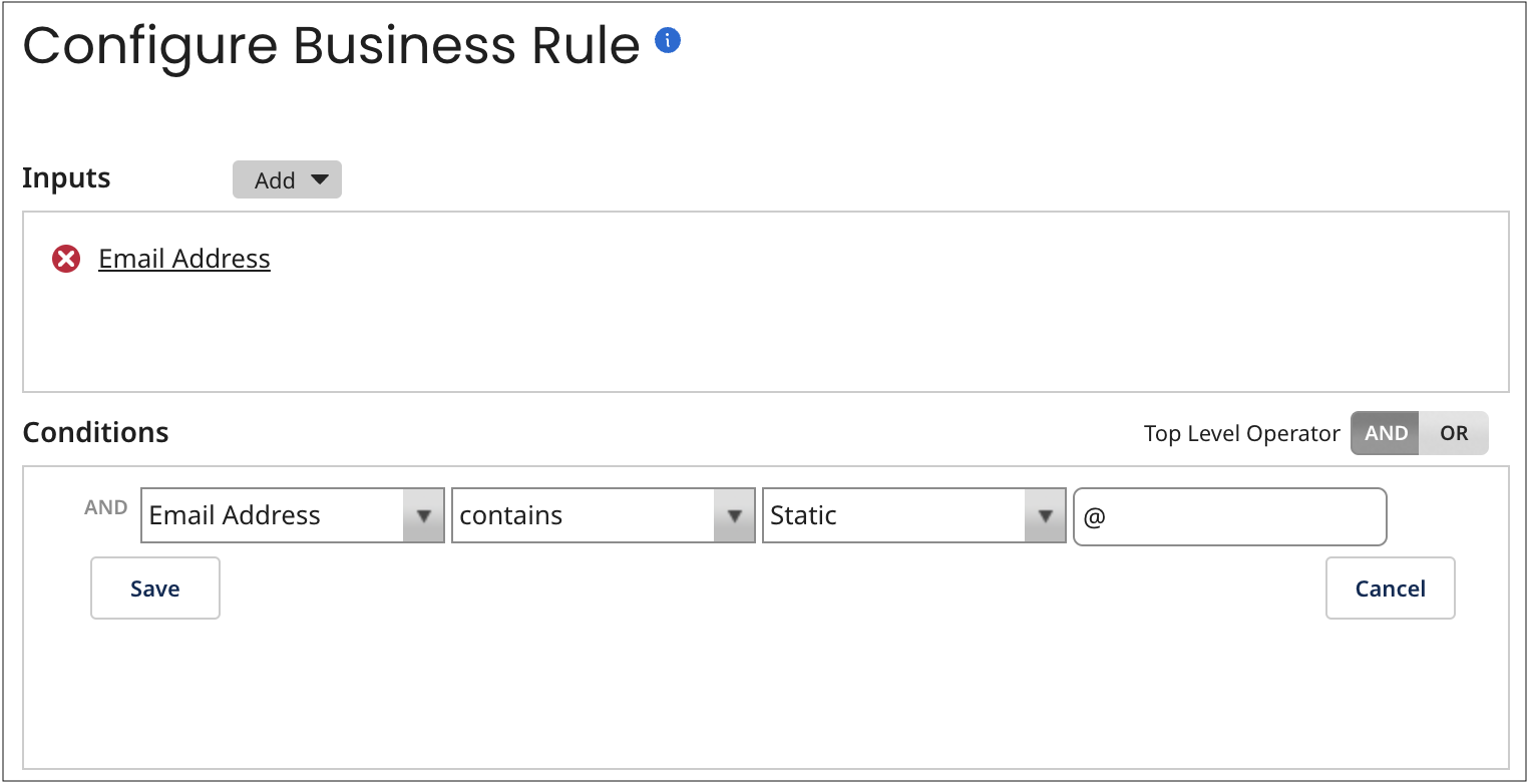 Field in which to type a static value