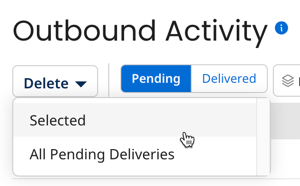 screenshot of the Delete menu options